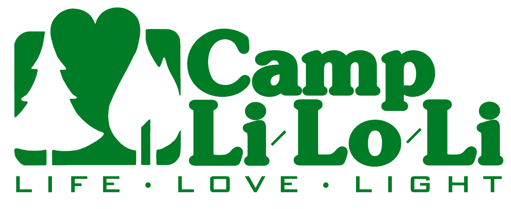 Camp Li Lo Li Green Transparent Background with Life Love Light Large